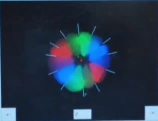 AI segmenting control screen showing the detected segment lines of a mandarin